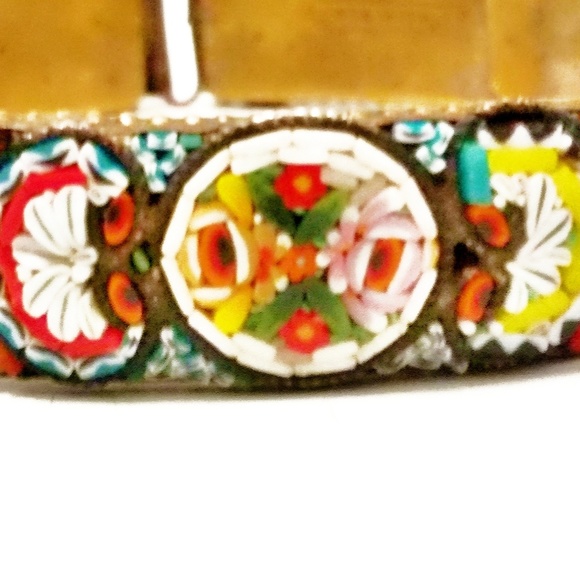 Spectacular Vintage Gold Micro-Mosaic Italian Bracelet - Picture 3 of 8